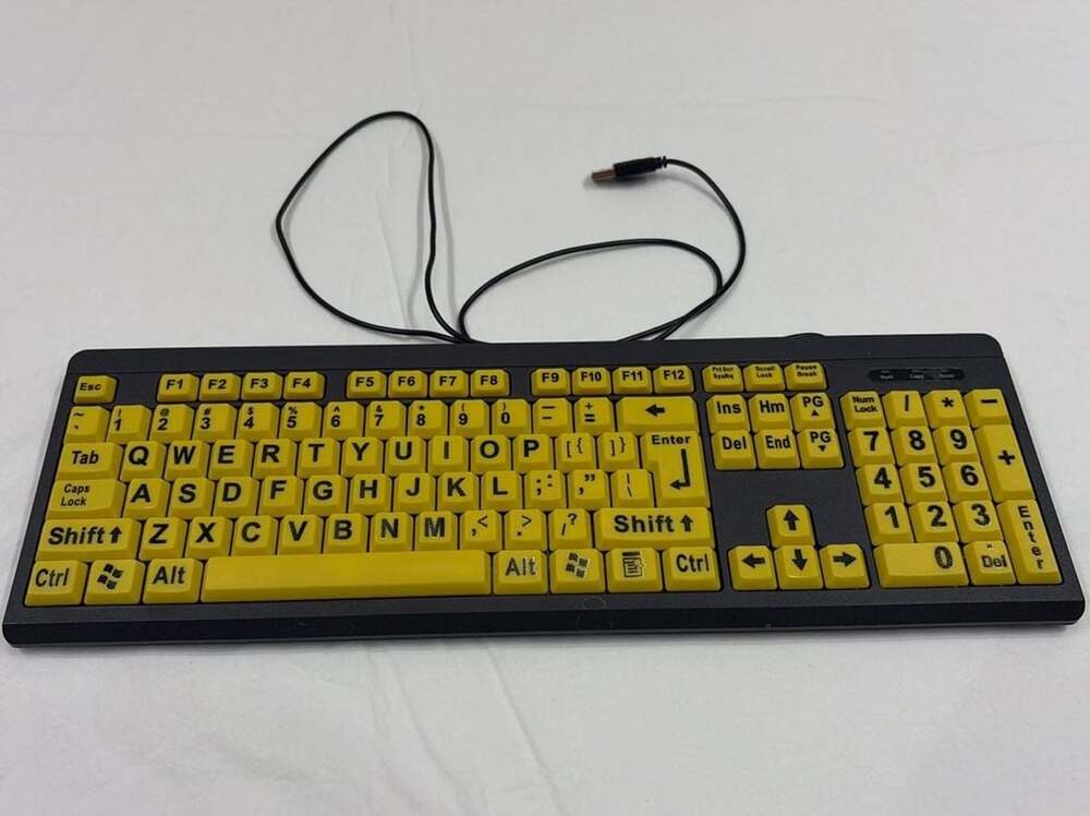 Large Print High Contrast Wired USB Keyboard for Visually Impaired